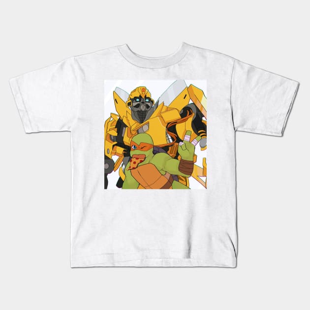 Tmnt Transformers cross over !! Kids T-Shirt by kilobaxi